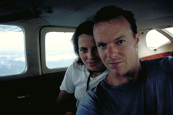 Ana and Justin in aircraft over Amazon